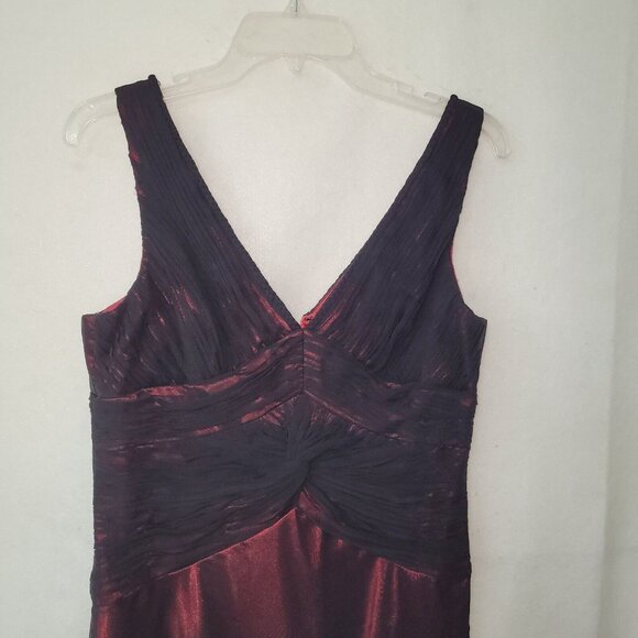 Adrianna‎ Papell Dress Women10P Black Red Sheer Overlay Gothic Romantic Party - Picture 2 of 13